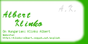 albert klinko business card